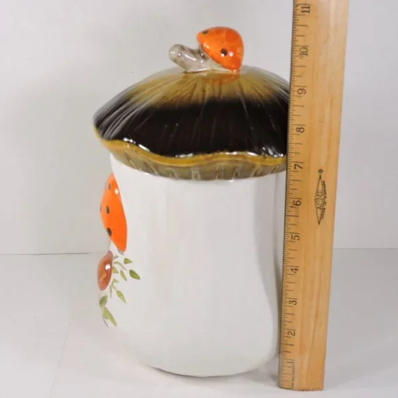 Vintage Sears Large 10.5" Merry Mushroom Cookie Jar - Laurentian Pottery - Picture 2 of 13